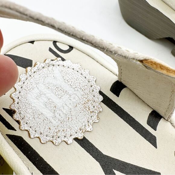 FLY London  Pearl/Off-White Cool/Mousse 39 (US Women's 8.5) Wedge Comfort Sandal - Picture 11 of 16